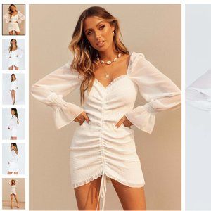 BAYLEE MINI DRESS WHITE SIZE 6